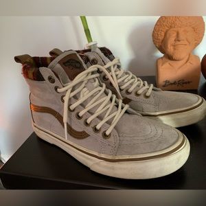 Plaid suede high top vans